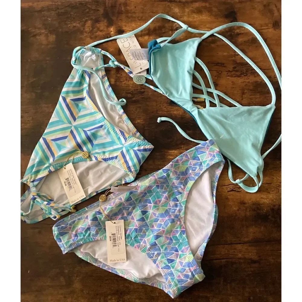 300$-L*Space by Monica Wise 3 piece swim suit set All Size XS New with Tags